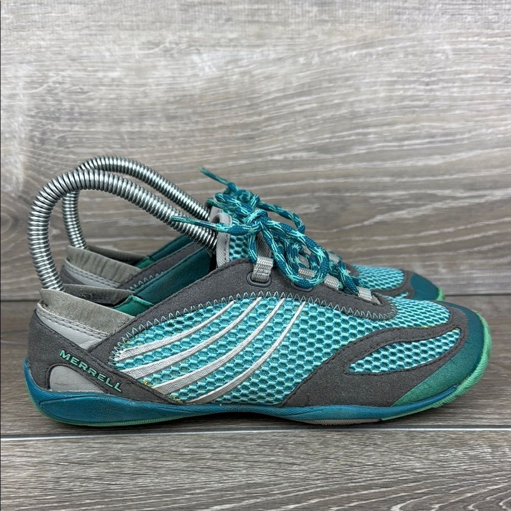 Merrell Pace Glove Crystal Teal Gray Womens Sz 5 Vibram Barefoot Minimalist Shoe